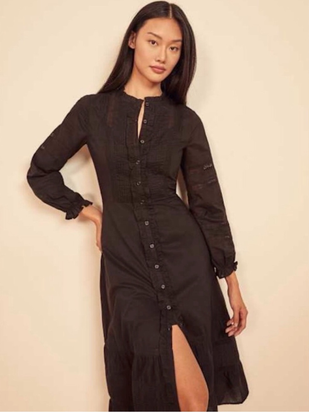 Reformation 6 Black Lace Dress